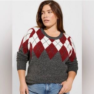 NWOT Torrid Fair Isle Crew Pullover Sweater Size 2 (18/20)